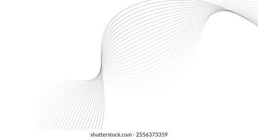 Abstract technology wave lines, frequency sound, data science, business wave line background. Abstract wavy element for design on transparent background isolated