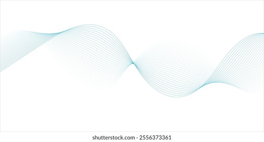 Abstract technology wave lines, frequency sound, data science, business wave line background. Abstract wavy element for design on transparent background isolated