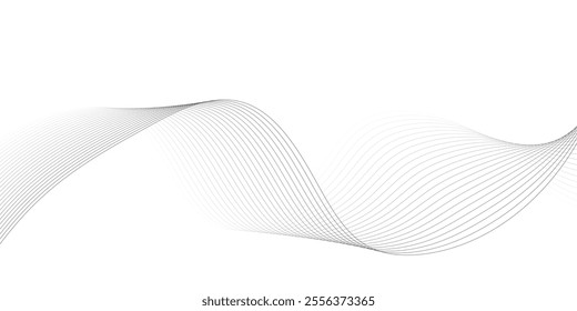 Abstract technology wave lines, frequency sound, data science, business wave line background. Abstract wavy element for design on transparent background isolated