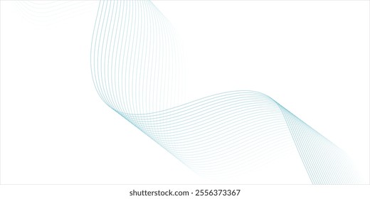 Abstract technology wave lines, frequency sound, data science, business wave line background. Abstract wavy element for design on transparent background isolated