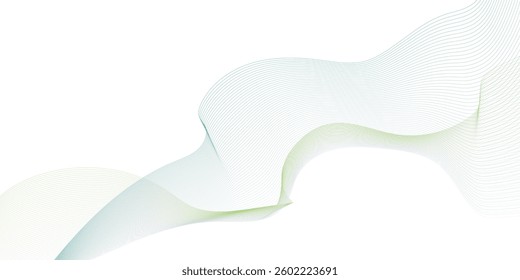 Abstract technology  wave lines, frequency sound, data science, business wave line background. Abstract wavy element for design on transparent background isolated