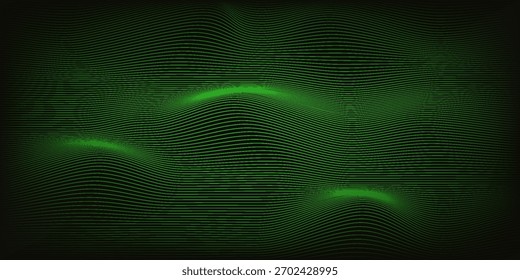 Tecnología Abstractas onda de partículas. Visualización de Big Data. Vector de fondo oscuro con puntos de movimiento y líneas. Inteligencia artificial.

