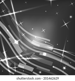 Abstract technology waves gray background. Vector illustration