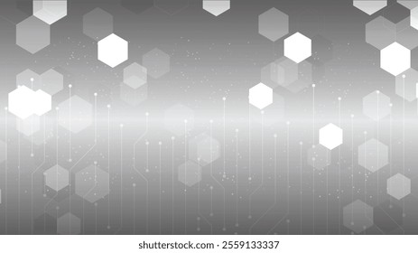 Abstract technology white gray background Hi-tech communication concept, technology, digital business, innovation, science fiction scene vector illustration with copy-space.