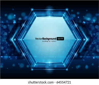 Abstract technology wire hexagonal vector background