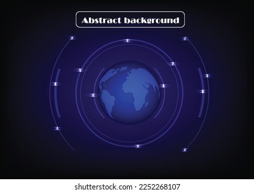Abstract technology world global network business connection blue background.