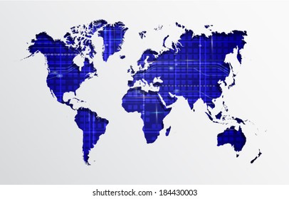 Abstract Technology with world map.Vector file.