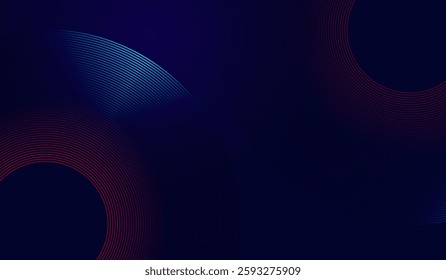 An abstract technology-themed design with smooth radiating curves forming a partial circular wave. The combination of dark tones and neon-like red and blue highlights. abstract background