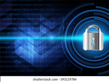 Abstract techology background digital network security with blue arrows concept deign