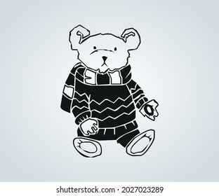 abstract teddy bear for illustration
