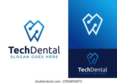 Abstract Teeth Dent Dental Connect System  Digital Logo Design Branding Template