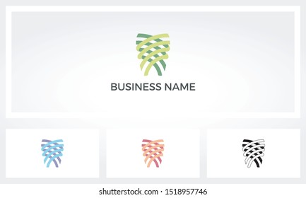 Abstract Teeth With Multiple Lines Logo Design
