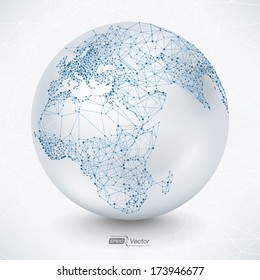 Abstract Telecommunication Earth Map Communication concept - EPS10 vector design