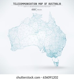 Abstract Telecommunication Network Map - Australia