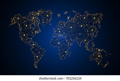 abstract telecommunication technology concept world map background