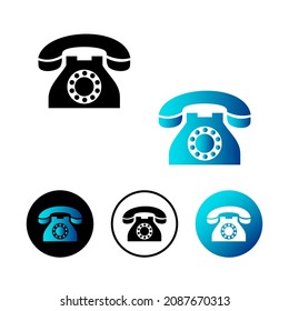 Abstract Telephone Icon Illustration Flat Design