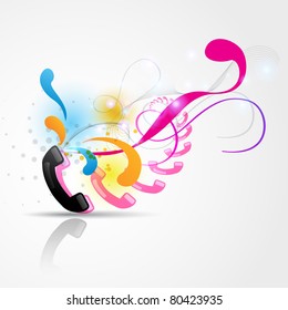 abstract telephone receiver art design vector