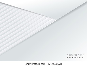 Abstract template 3d background with white paper layers. Vector illustration