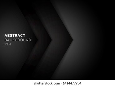 Abstract template 3D black triangle with overlap paper layer gradient color with copy space background. Vector illustration