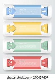 Abstract template 4 steps for business design, reports, step presentation, number options.