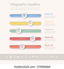Abstract template 5 steps for reports, step presentation, number options, progress, workflow layout or websites.