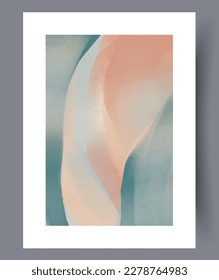 Abstract template aesthetic object wall art print. Contemporary decorative background with object. Printable minimal abstract template poster. Wall artwork for interior design.