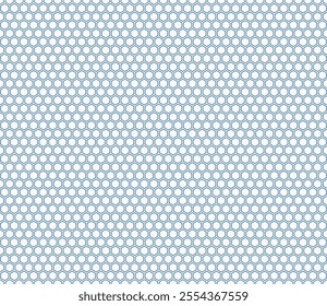 Abstract template background. Blue color on matching background. Hexagon mosaic composition. Regular hexagon shapes. Seamless design. Tileable vector illustration.