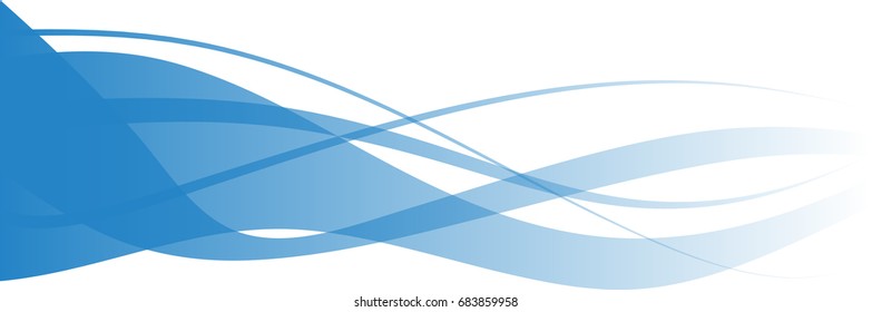 Abstract template background with blue curved wave. Wavy lines.