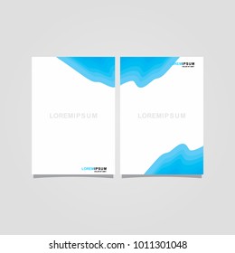 abstract template background blue and white color set, suitable for flyers, letterhead, brochure and magazine.modern design. vector illustration
