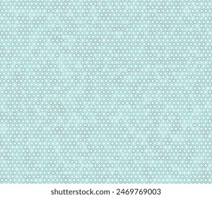 Abstract template background. Bold rounded hexagons mosaic cells with padding. Teal color tones. Small hexagon geometric shapes. Seamless pattern. Tileable vector illustration.