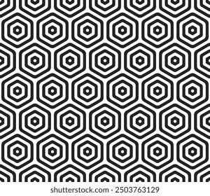 Abstractas fondo de Plantilla. Celdas hexagonales apiladas redondeadas en negrita. Grandes Formas hexagonales. Ilustración vectorial de baldosas sin costuras.