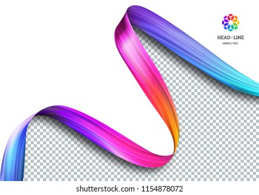 Abstract Template Background with Bright Dynamic Colorful Border. Vector Minimal Banner