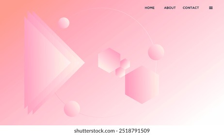 ABSTRACT TEMPLATE BACKGROUND ELEGANT GRADIENT PINK ORANGE SMOOTH LIQUID COLORFUL DESIGN WITH GEOMETRIC SHAPES VECTOR