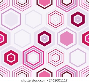 Abstract template background. Geometric elements of varied style and color. Large hexagons. Tileable pattern. Seamless background. Gorgeous vector illustration.