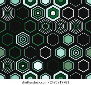 Abstract template background. Geometric elements of varied style and color. Large honeycomb cells. Tileable pattern. Seamless background. Gorgeous vector illustration.