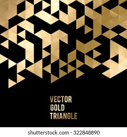 Abstract template background with gold triangle shapes. Vector illustration EPS10