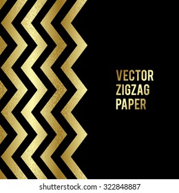 Abstract template background with gold zigzag shapes. Vector illustration EPS10