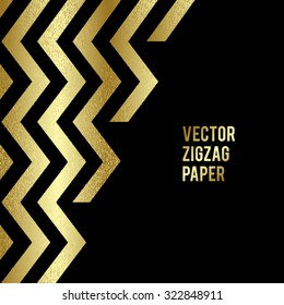 Abstract template background with gold zigzag shapes. Vector illustration EPS10