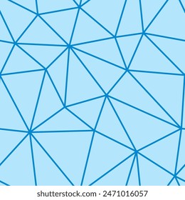 Abstract template background. Light Blue color. Large triangles size. Light lines weight. Repeatable pattern. Seamless tileable vector illustration.