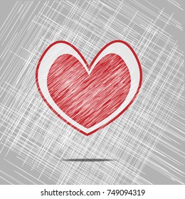 Abstract template background red gray heart icon vector idea design