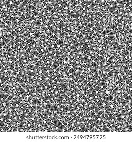 Abstract template background. Rounded solid shapes in frames. Small triangle size. Black and white style. Repeatable pattern. Elegant vector tiles. Seamless vector illustration.