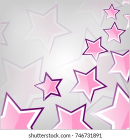 Abstract template background star pink gray 