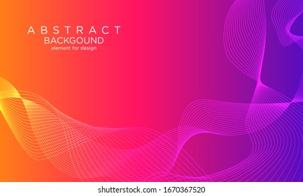 Abstract template background with wave design. Digital frequency track equalizer. Stylized line art background. Colorful shiny wave with lines created using blend tool. Vector Illustration