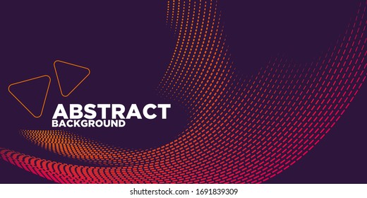 Abstract template background with wave design. Digital frequency track equalizer. Stylized line art background. Wave with dots created using blend tool. Vector Illustration