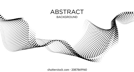 Abstract template background with wave design. Digital frequency track equalizer. Stylized line art background. Black wave with lines created using blend tool. Vector Illustration