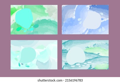 Resumen del fondo de la plantilla con diseño de efecto de color de agua de ondas. Vector. Pantalla de venta de vales de temporada de tarjetas de regalo.  Copiar espacio dado. Efecto de color frío. Tema de la temporada del monzón.