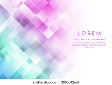 Abstract template background white and bright blue squares overlapping and texture. You can use for ad, poster, template, business presentation. Vector illustration