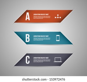 Abstract template banner with cut paper for business design, infographics, reports, progress, number options, diagram, step presentation, websites or workflow layout. Modern and clean style