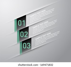 Abstract template banner with cut paper for business design, infographics, reports, progress, number options, diagram, step presentation, websites or workflow layout. Modern and clean style 