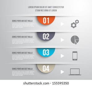 Banner modelo abstrato com papéis cortados para design de negócios, infográficos, relatórios, progresso, opções de número, diagrama, apresentação de etapas, sites ou layout de fluxo de trabalho. Estilo moderno e limpo